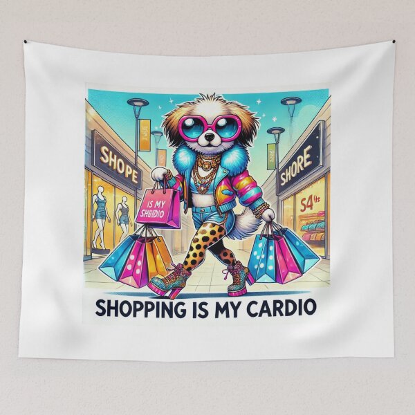 Item preview, Fashionista Dog Shopping Is My Cardio designed and sold by purrfectprints2025 .