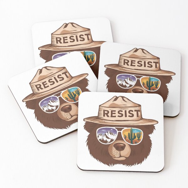Item preview, Bear Resist Protect Our National Parks – Defend Nature Beauty and Wilderness Mountains designed and sold by SkeletonsDanger.
