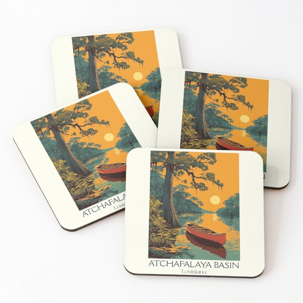 Item preview, Atchafalaya Basin Louisiana Vintage Travel Poster | Swamp Life Art designed and sold by TuncGK.
