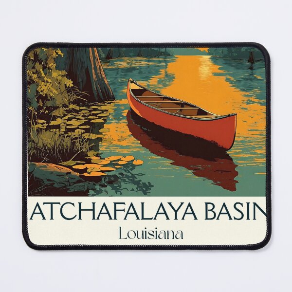 Item preview, Atchafalaya Basin Louisiana Vintage Travel Poster | Swamp Life Art designed and sold by TuncGK.