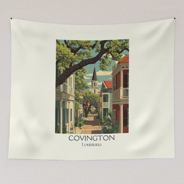 Item preview, Covington Louisiana Vintage Travel Poster | Northshore Oaks Art designed and sold by TuncGK.