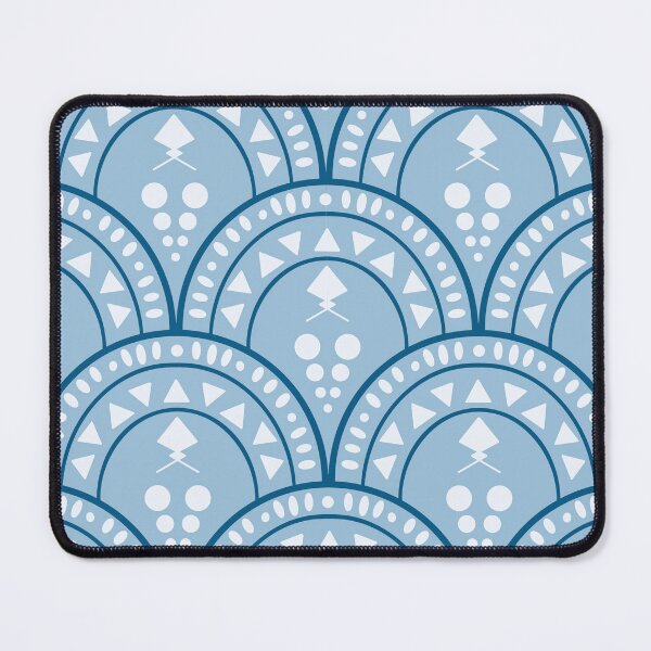 Item preview, Scallop repeat in soft blue tones   designed and sold by LouiseRossArt.