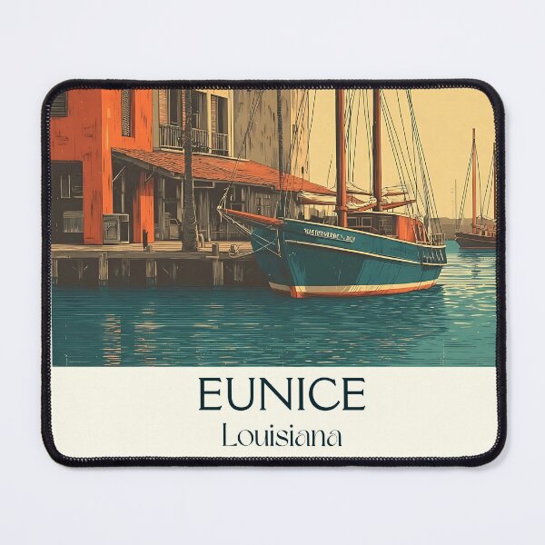 Item preview, Eunice Louisiana Vintage Travel Poster | Cajun Music Capital Art designed and sold by TuncGK.