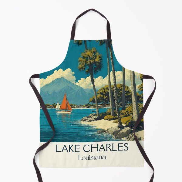 Item preview, Lake Charles Louisiana Vintage Travel Poster | Louisiana Lake Life designed and sold by TuncGK.