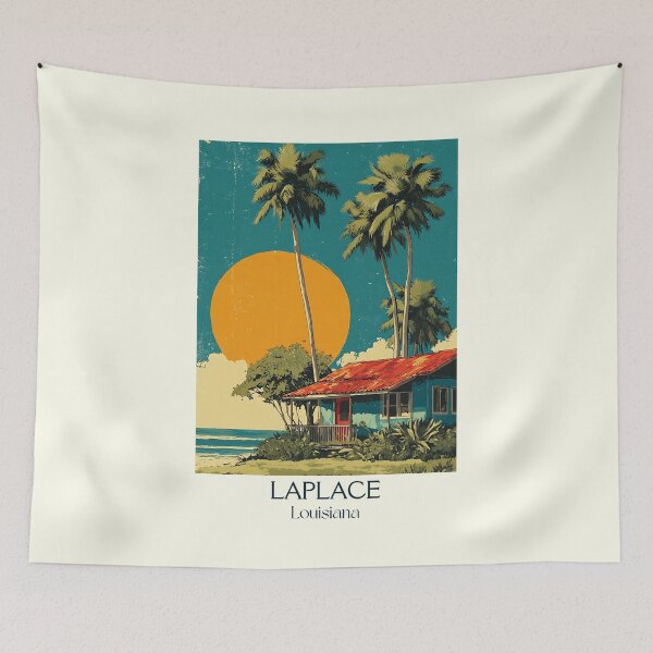 Item preview, LaPlace Louisiana Vintage Travel Poster | Andouille Capital Art designed and sold by TuncGK.