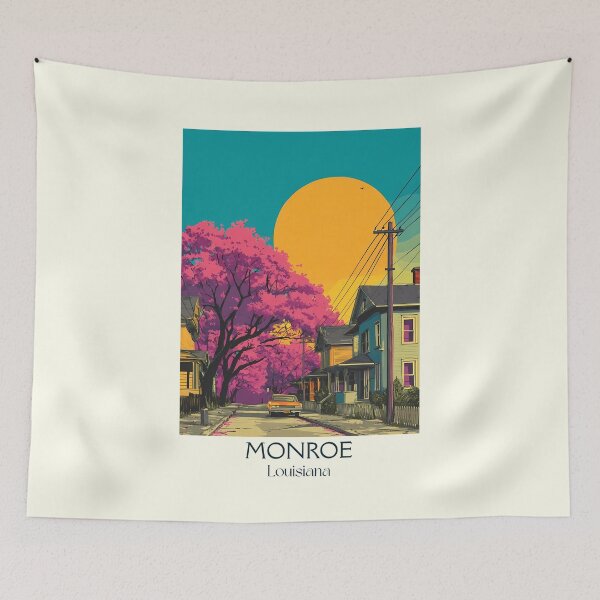 Item preview, Monroe Louisiana Vintage Travel Poster | Northeast Louisiana Art designed and sold by TuncGK.