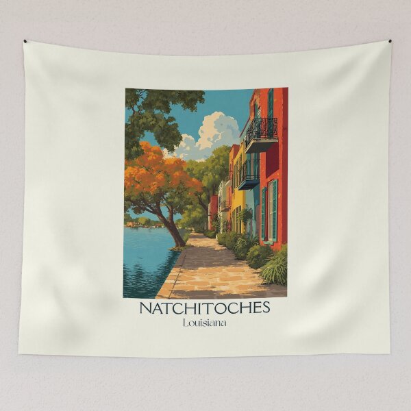 Item preview, Natchitoches Louisiana Vintage Travel Poster | Historic Louisiana Art designed and sold by TuncGK.