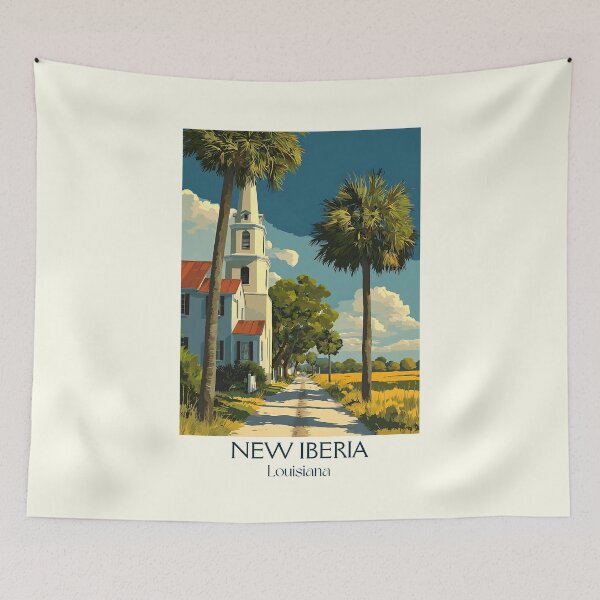 Item preview, New Iberia Louisiana Vintage Travel poster | Bayou Teche Charm designed and sold by TuncGK.