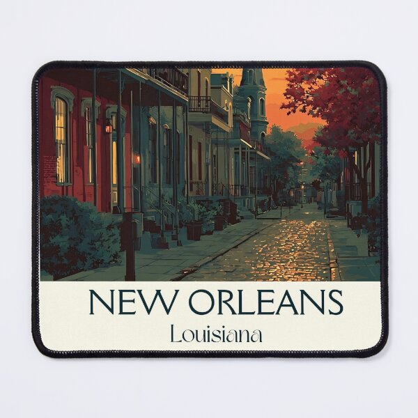 Item preview, New Orleans Louisiana Vintage Travel Poster | Crescent City Art designed and sold by TuncGK.