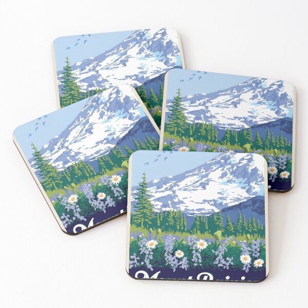 Item preview, Mount Rainier National Park Washington - Explore the green forest Mt rainer designed and sold by SkeletonsDanger.