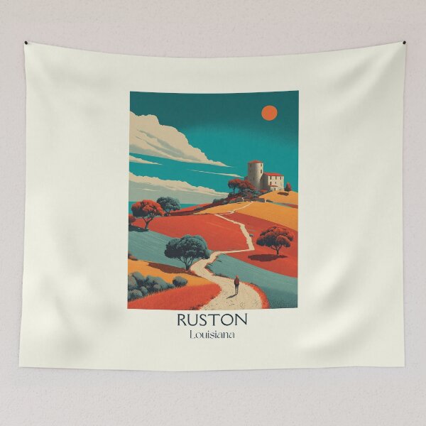 Item preview, Ruston Louisiana Vintage Travel Poster | North Louisiana Hills designed and sold by TuncGK.