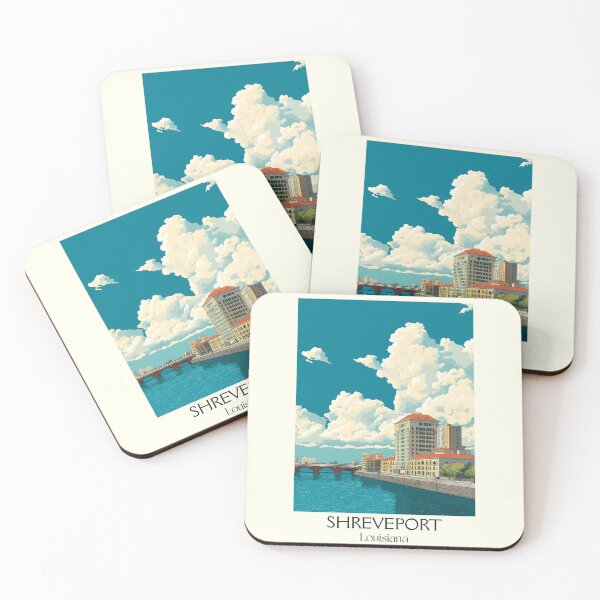 Item preview, Shreveport Louisiana Vintage Travel Poster | Red River City Skyline designed and sold by TuncGK.