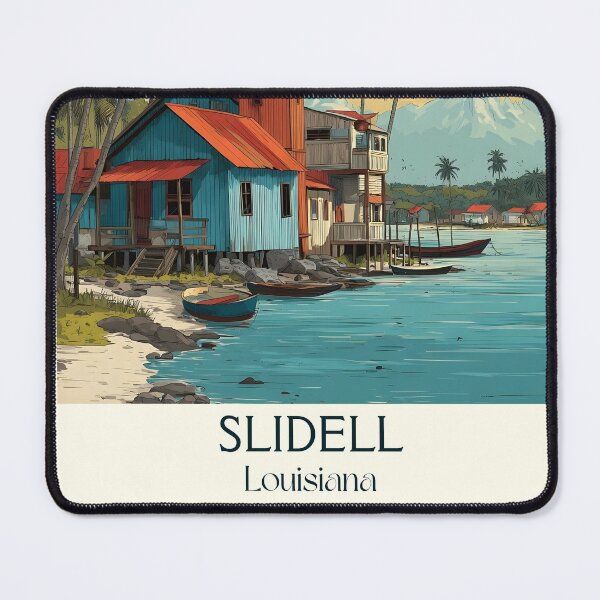 Item preview, Slidell Louisiana Vintage Travel Poster | Northshore Bayou Art designed and sold by TuncGK.