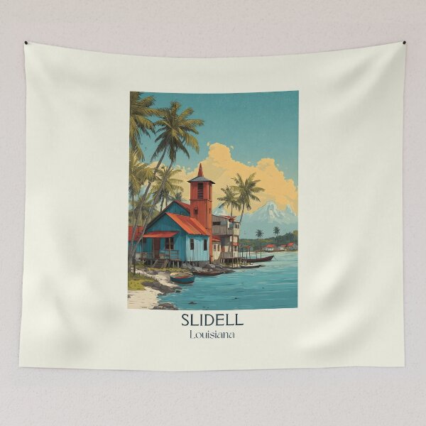 Item preview, Slidell Louisiana Vintage Travel Poster | Northshore Bayou Art designed and sold by TuncGK.