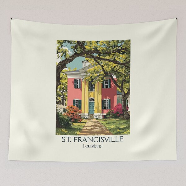 Item preview, St. Francisville Louisiana Vintage Travel Poster | Historic Plantation Country designed and sold by TuncGK.