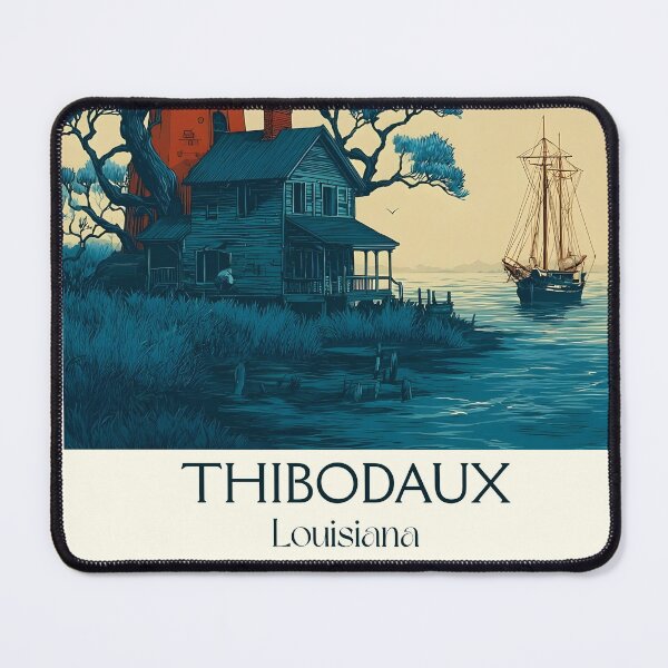 Item preview, Thibodaux Louisiana Vintage Travel Poster | Bayou Lafourche Art designed and sold by TuncGK.