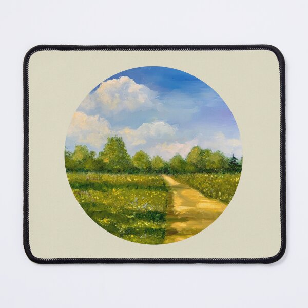Item preview, Golden Field in Summer with Counntry Path Oil Painting designed and sold by JoyfulWhimsy.