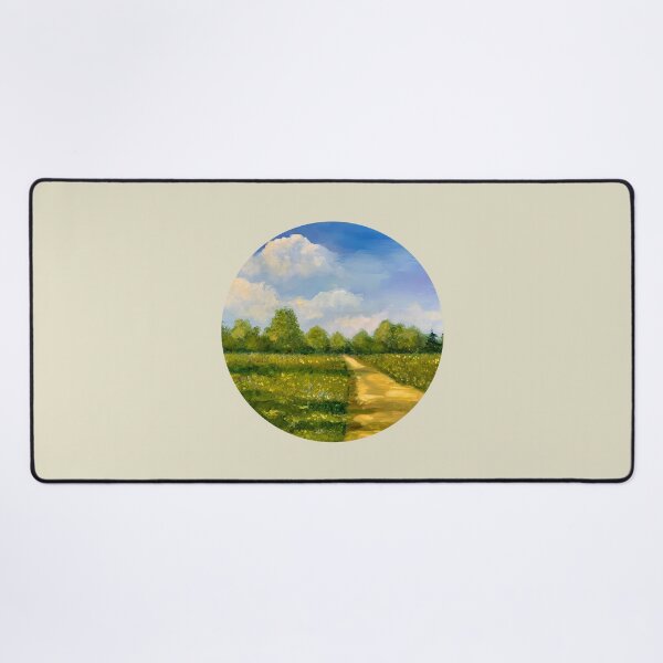 Item preview, Golden Field in Summer with Counntry Path Oil Painting designed and sold by JoyfulWhimsy.