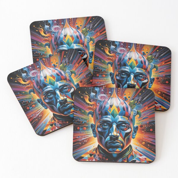 Item preview, Neo-Cubist Explosion – Psychedelic Geometric Portrait in Vivid Colors designed and sold by artmanikin.