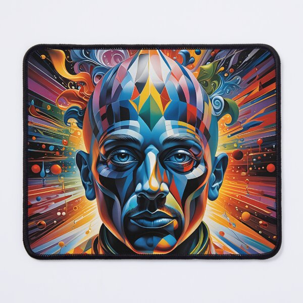 Item preview, Neo-Cubist Explosion – Psychedelic Geometric Portrait in Vivid Colors designed and sold by artmanikin.