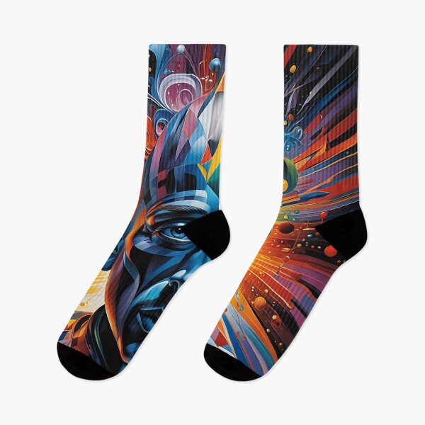 Item preview, Neo-Cubist Explosion – Psychedelic Geometric Portrait in Vivid Colors designed and sold by artmanikin.