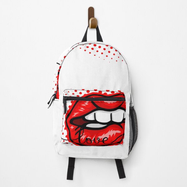 Item preview, Love lettering & red kissing mouth – Sexy Lips Bite Design designed and sold by CreativeLifeMe.