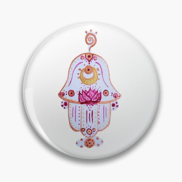 Item preview, Hamsa in pink and gold watercolor designed and sold by GwendolynLee.
