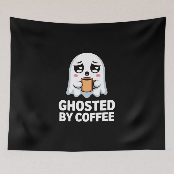 Item preview, Kawaii Ghost Coffee T-Shirt – Cute Spooky Funny Ghosted by Coffee Design designed and sold by Okada's t-shirts & accessories.