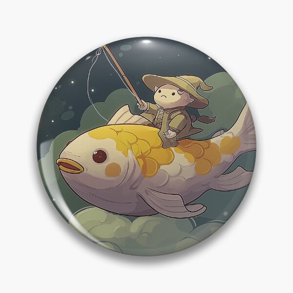 Item preview, Flying koi fish a man on top designed and sold by TaverneKuna.
