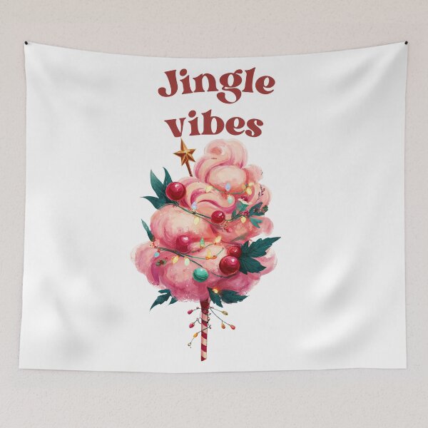 Item preview, Jingle Vibes Candy Floss Christmas Tree Art designed and sold by Anastasiia Yurevych.