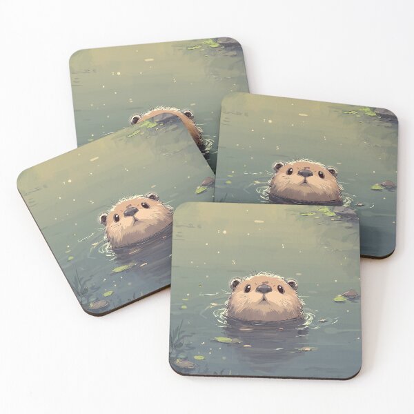 Item preview, Otter poking his head out of water designed and sold by TaverneKuna.