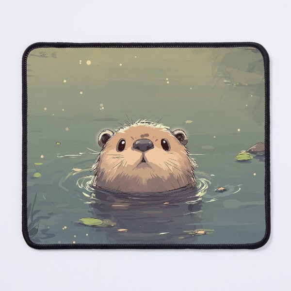 Item preview, Otter poking his head out of water designed and sold by TaverneKuna.