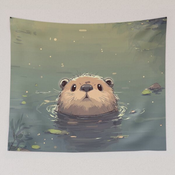 Item preview, Otter poking his head out of water designed and sold by TaverneKuna.