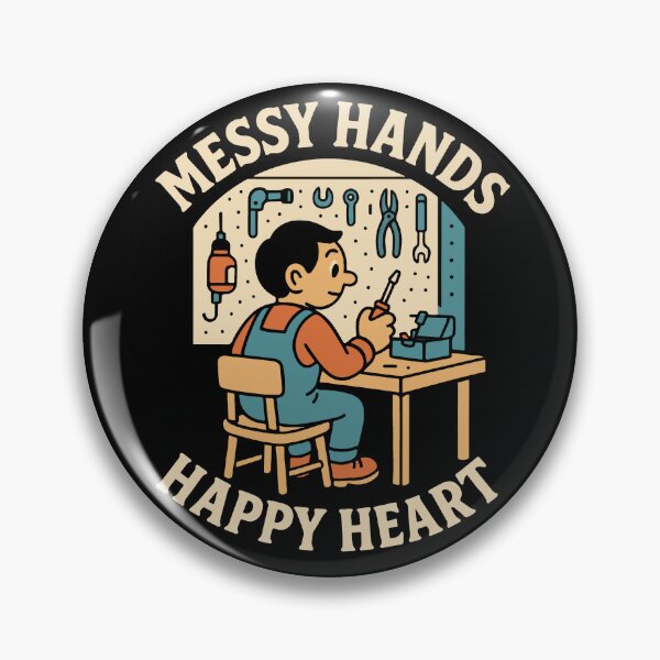 Item preview, Messy Hands Happy Heart Funny Mechanic Garage designed and sold by LuminOrb.