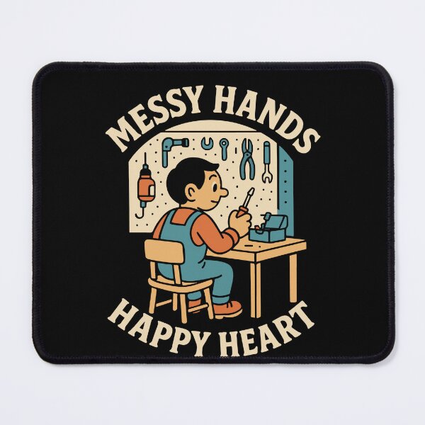 Item preview, Messy Hands Happy Heart Funny Mechanic Garage designed and sold by LuminOrb.