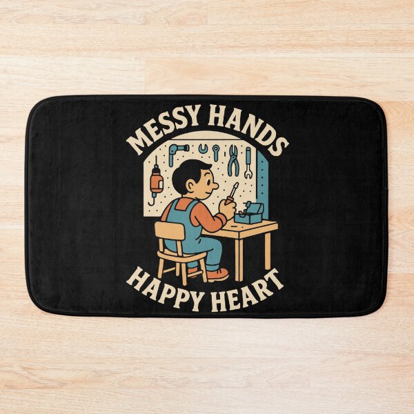 Item preview, Messy Hands Happy Heart Funny Mechanic Garage designed and sold by LuminOrb.