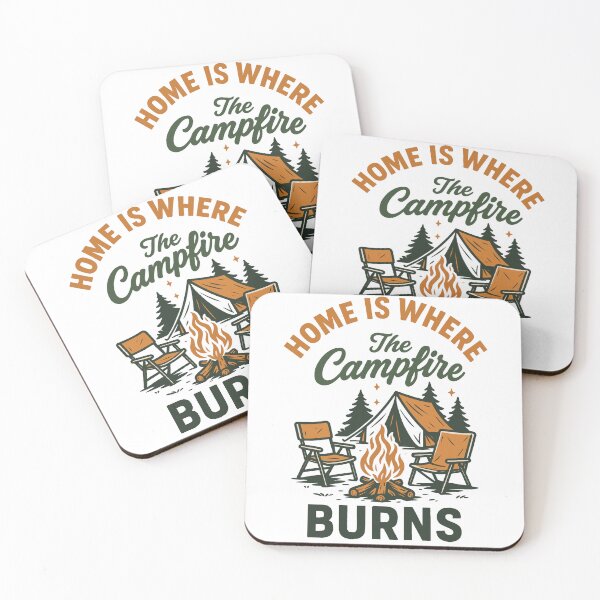 Item preview, Home Is Where The Campfire Burns Funny Camping designed and sold by LuminOrb.