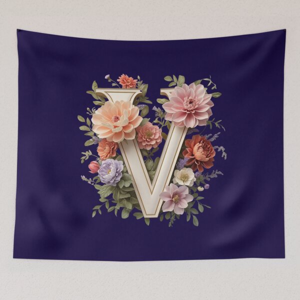 Item preview, Elegant Floral Monogram Letter V – Botanical Initial with Peonies, Roses & Dahlias | Personalized Gift & Feminine Decor designed and sold by AmenAlways.