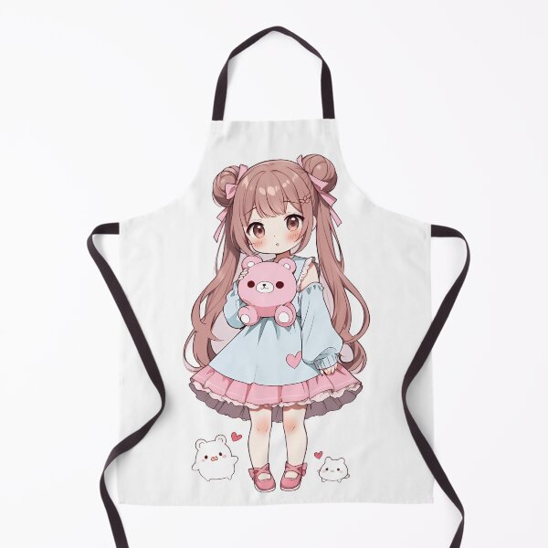 Item preview, Kawaii Chibi Anime Girl with Plush Bear – Pastel Aesthetic designed and sold by Dyan4.