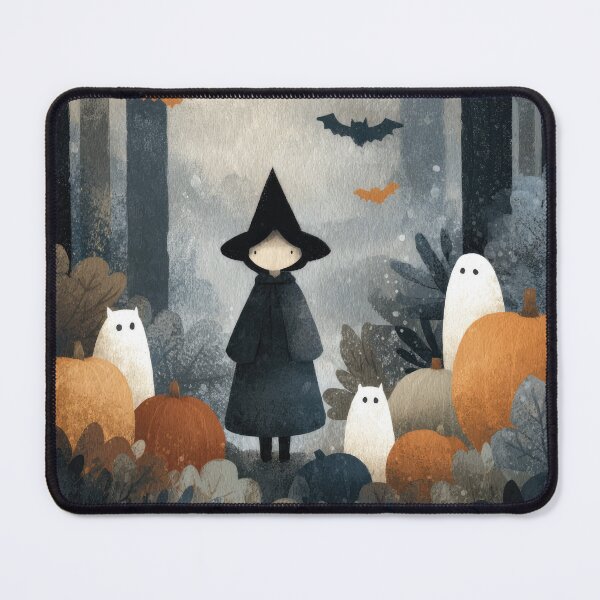 Item preview, Witch and Ghosts Whimsical Halloween Art Illustration designed and sold by GolDreamShop.
