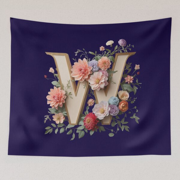 Item preview, Elegant Floral Monogram Letter W – Botanical Initial with Peonies, Roses & Dahlias | Personalized Gift & Feminine Decor designed and sold by AmenAlways.