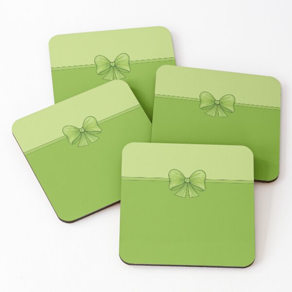 Item preview, Green bow with ribbon dividing the background into light green and deep green designed and sold by Cherevan.