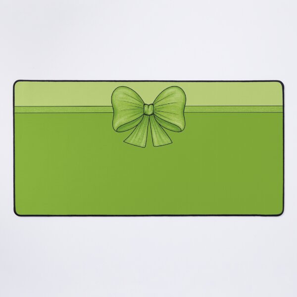 Item preview, Green bow with ribbon dividing the background into light green and deep green designed and sold by Cherevan.