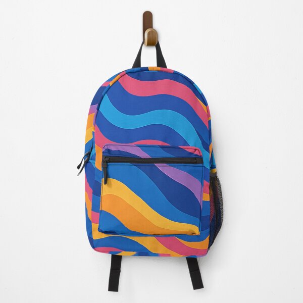 Item preview, Colourful Waves Backback designed and sold by Cards Inspired.