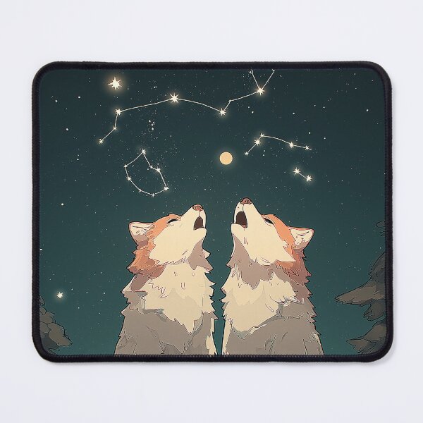 Item preview, Wolfs howling at the nightsky and moon designed and sold by TaverneKuna.
