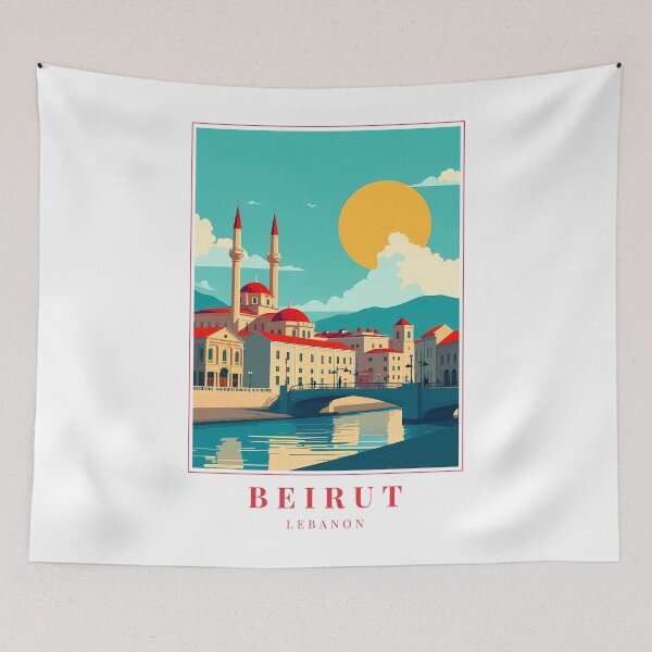 Item preview, Beirut Lebanon Illustration – A City of Ruins, Rhythm, and Radiance designed and sold by MapMyMiles.