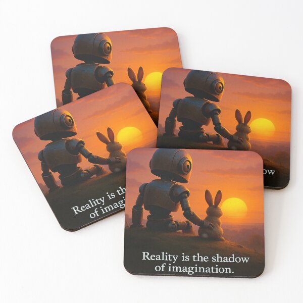 Item preview, robot and bunny sunset watching designed and sold by Dogandesighn.