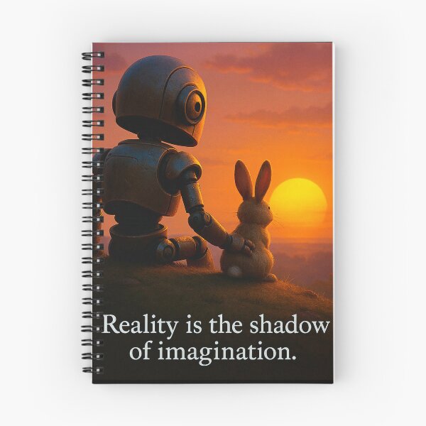 Item preview, robot and bunny sunset watching designed and sold by Dogandesighn.