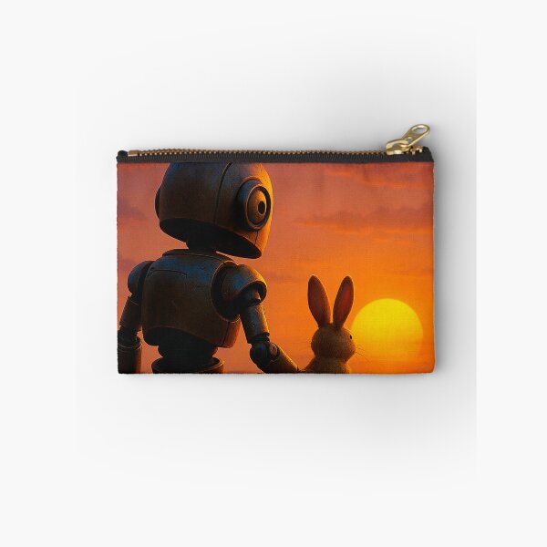 Item preview, robot and bunny sunset watching designed and sold by Dogandesighn.