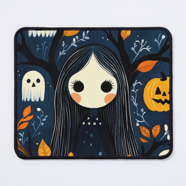 Item preview, Whimsical Witch with Ghosts Spooky Cute Halloween Art Illustration designed and sold by GolDreamShop.